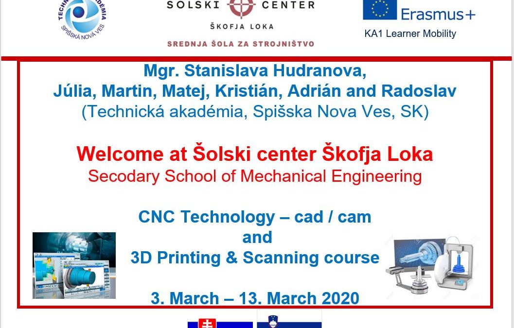 Slovaški dijaki na tečaju CNC- in 3D-tehnologij